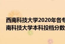 西南科技大學(xué)2020年各專業(yè)招生計劃錄取分數(shù)線（2020西南科技大學(xué)本科投檔分數(shù)線）