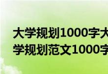 大學規(guī)劃1000字大一新生范文（大一新生大學規(guī)劃范文1000字）