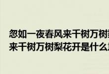 忽如一夜春風(fēng)來千樹萬樹梨花開是什么季節(jié)（忽如一夜春風(fēng)來千樹萬樹梨花開是什么意思）