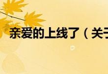 親愛的上線了（關(guān)于親愛的上線了的介紹）