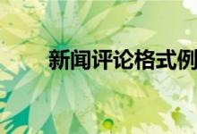 新聞評(píng)論格式例子（新聞評(píng)論格式）