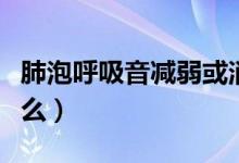 肺泡呼吸音減弱或消失見(jiàn)于（肺泡呼吸音是什么）
