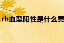 rh血型陽(yáng)性是什么意思（rh陽(yáng)性是什么意思）