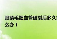 眼睛毛細血管破裂后多久能劇烈運動（眼睛毛細血管破裂怎么辦）