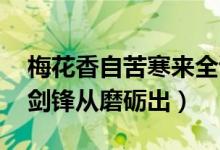 梅花香自苦寒來全詩(shī)句（梅花香自苦寒來 寶劍鋒從磨礪出）