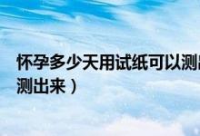 懷孕多少天用試紙可以測(cè)出倆杠來（懷孕多少天用試紙可以測(cè)出來）
