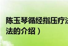 陳玉琴循經(jīng)指壓療法（關于陳玉琴循經(jīng)指壓療法的介紹）