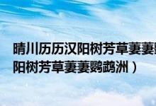 晴川歷歷漢陽(yáng)樹(shù)芳草萋萋鸚鵡洲所展現(xiàn)的畫(huà)面（晴川歷歷漢陽(yáng)樹(shù)芳草萋萋鸚鵡洲）