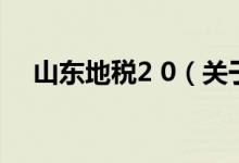 山東地稅2 0（關于山東地稅2 0的介紹）