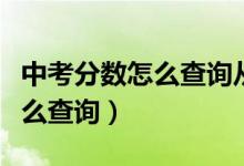 中考分數(shù)怎么查詢從哪個網(wǎng)站查（中考分數(shù)怎么查詢）