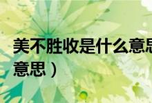 美不勝收是什么意思三年級(jí)（美不勝收是什么意思）