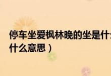 停車(chē)坐愛(ài)楓林晚的坐是什么意思??(停車(chē)坐愛(ài)楓林晚的坐是什么意思)