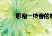 聊贈(zèng)一枝春的意思（聊贈(zèng)一枝春）