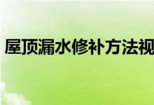 屋頂漏水修補方法視頻（屋頂漏水修補方法）