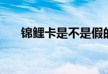 錦鯉卡是不是假的(錦鯉卡是真的嗎)