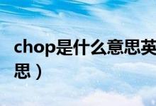 chop是什么意思英語(yǔ)怎么讀（chop是什么意思）