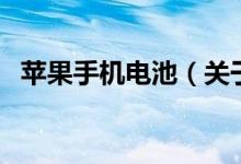 蘋(píng)果手機(jī)電池（關(guān)于蘋(píng)果手機(jī)電池的介紹）