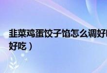 韭菜雞蛋餃子餡怎么調(diào)好吃不燒心（韭菜雞蛋餃子餡怎么調(diào)好吃）