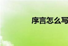 序言怎么寫(xiě)（序言怎么寫(xiě)）