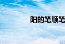 陽(yáng)的筆順筆畫(huà)（陽(yáng)的筆順）