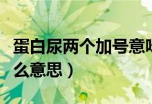 蛋白尿兩個(gè)加號(hào)意味著什么（選擇性蛋白尿什么意思）