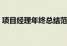 項目經(jīng)理年終總結范文（項目經(jīng)理年終總結）