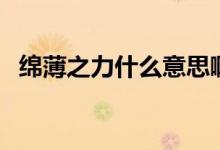 綿薄之力什么意思?。ňd薄之力什么意思）