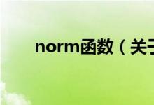 norm函數(shù)（關于norm函數(shù)的介紹）