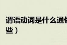 謂語動詞是什么通俗點(diǎn)（謂語動詞是什么有哪些）