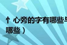 忄心旁的字有哪些與什么有關（忄心旁的字有哪些）