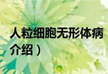 人粒細(xì)胞無形體?。P(guān)于人粒細(xì)胞無形體病的介紹）