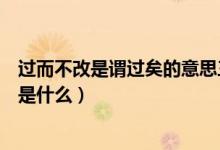過(guò)而不改是謂過(guò)矣的意思三年級(jí)（過(guò)而不改是謂過(guò)矣的意思是什么）
