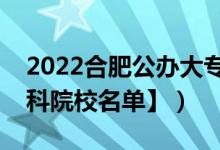 2022合肥公辦大專學(xué)校有哪些（【教育部?？圃盒Ｃ麊巍浚?class=