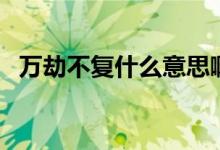 萬劫不復(fù)什么意思?。ㄈf劫不復(fù)什么意思）
