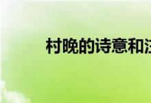 村晚的詩(shī)意和注釋?zhuān)ù逋淼脑?shī)意）