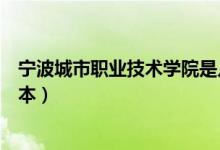 寧波城市職業(yè)技術學院是幾本（寧波城市職業(yè)技術學院是幾本）